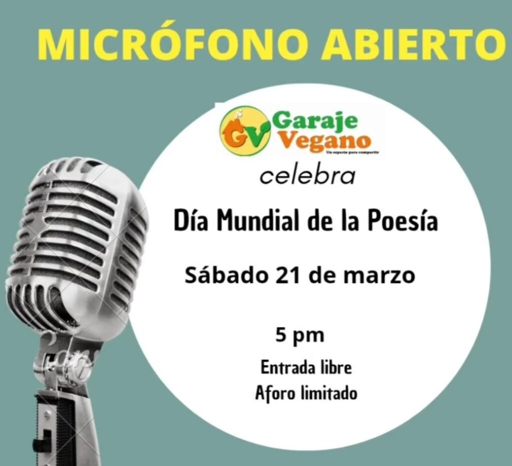 Garaje Vegano celebrará el Día Mundial de la Poesía con micrófono abierto el 21 de marzo de 2026, en Guayaquil