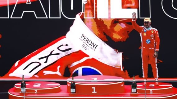 Lewis Hamilton logró su primer podio con Ferrari en la F1