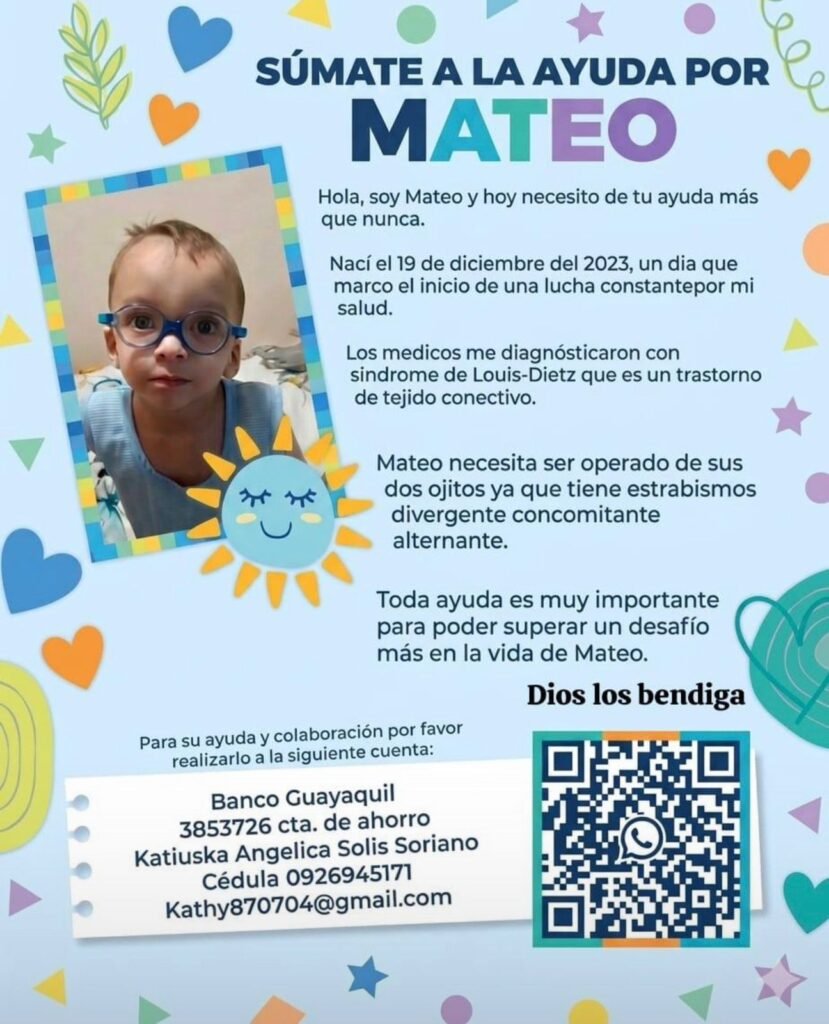 Mateo necesita tu ayuda: campaña solidaria busca recaudar fondos para su cirugía ocular
