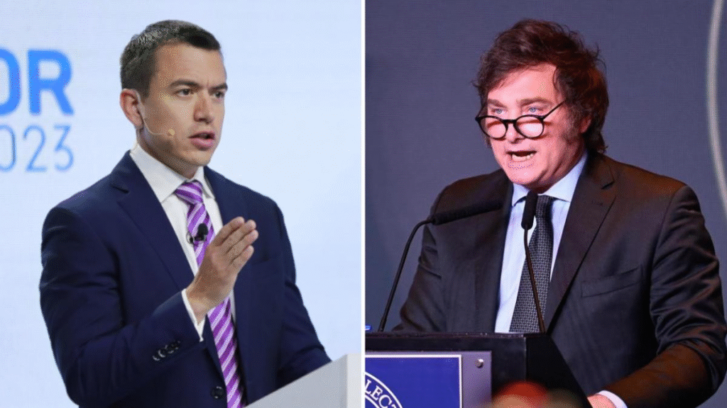 Daniel Noboa y Javier Milei concluyeren agenda oficial en Ecuador y viajan a la posesión presidencial en Colombia